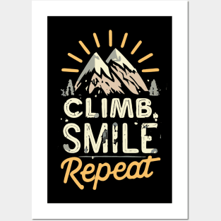 Free Climbing Boulderer Mountain Rock Bouldering Climber Gym Retro Posters and Art